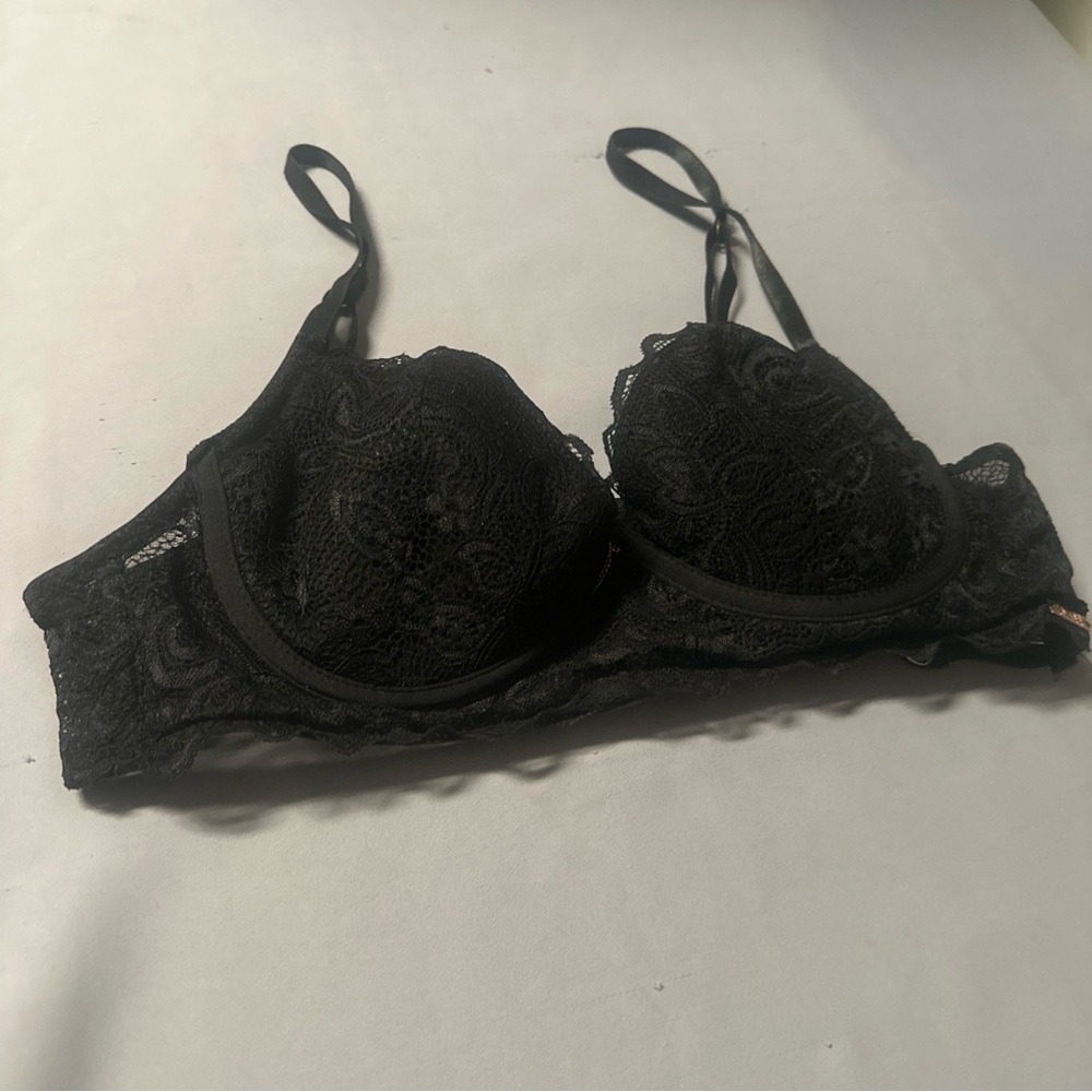 RACHEL Rachel Roy Bra Women's 36C Black Lace Underwire Lightly Lined Bra
